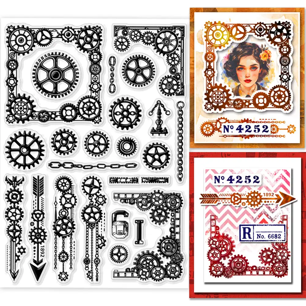 2024 New Gear stamp Clear Stamp for Scrapbooking Transparent Silicone Rubber DIY Photo Album Decor 612