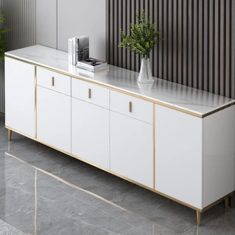 Slate dining side cabinet Modern simple light luxury tea household wall locker