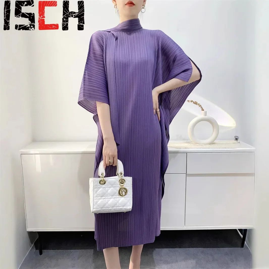 Pleats Pleated Dress 2025 Spring Summer New Commuter Pure Color Dress Women's High Sense Age Reduction Loose Pleated Skirt