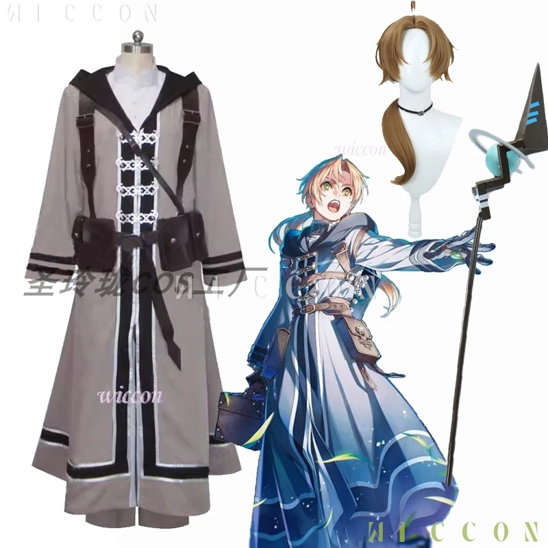 

Костюмы на Хэллоуин, аниме Mushoku Rudeus Greyrat, реквизит для косплея, парик Tensei, косплей, костюм для взрослых, вечерние костюмы на Хэллоуин, мужской плащ, ролевая игра O