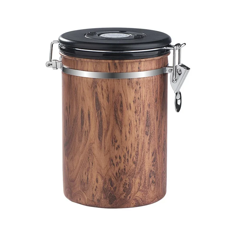 Coffee Bean Storage Tank Stainless Steel Sealed Storage Jar Multifunctional Storage Canister with Spoon Tea Leaf Flour Container