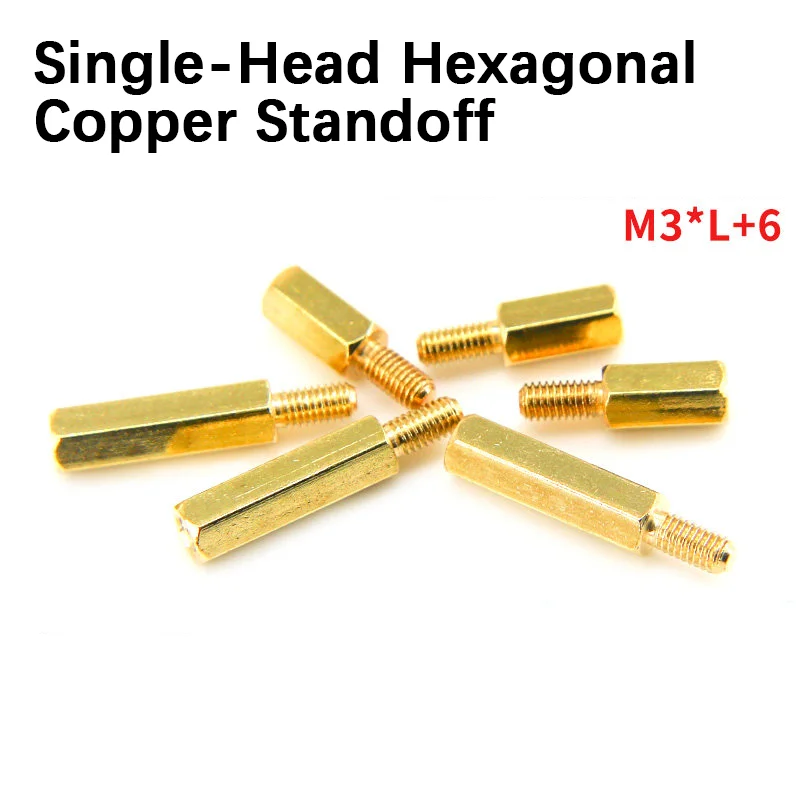 100pcs Single-Head Hexagonal Copper Standoff M3/4 Computer Case Motherboard Screw Standoff Anti-Rust Corrosion-Resistant Durable