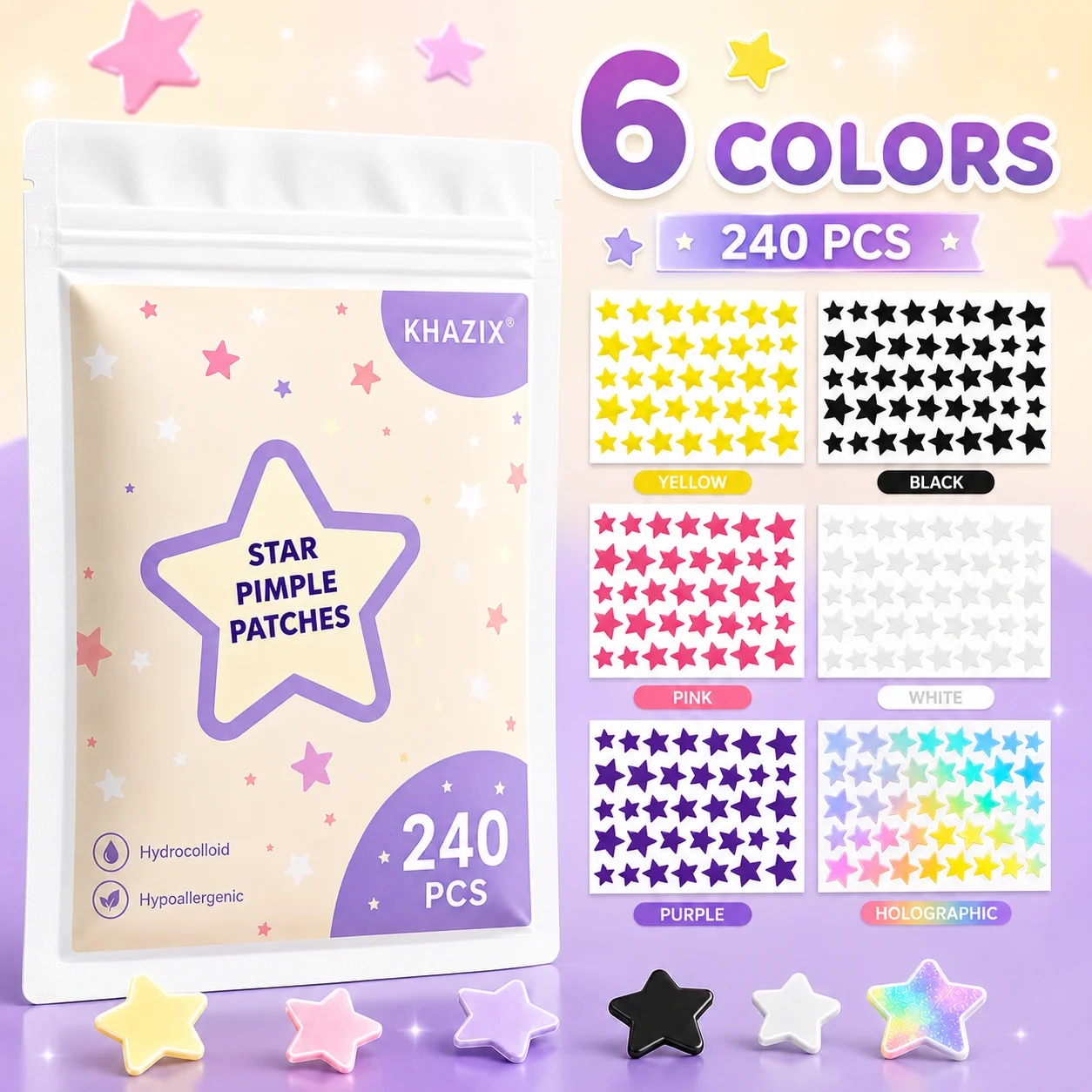 240pcs Star Pimple Patches Unt - Hydrocolloid Acne Patch ulasan dan harga
