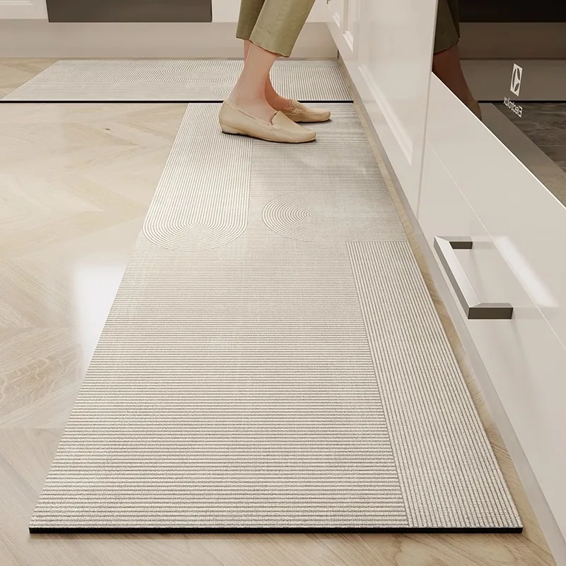 Kitchen Floor Mat Modern Style Water-absorbent Oil-absorbent Quick-drying Carpet Diatom Mud Anti-slip Mats Long Decorative Rug