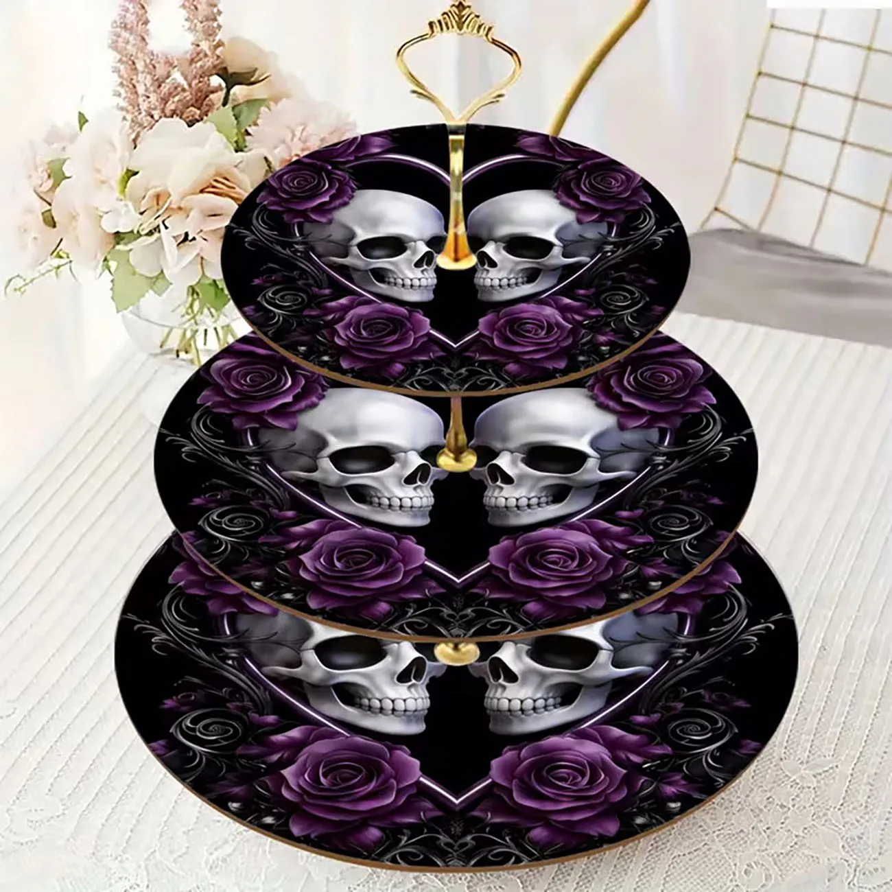 1 3-layer wooden display tray, perfect for weddings, birthdays, holidays, and is an ideal choice for families or hotels