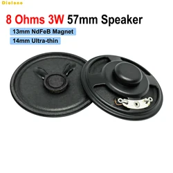 8Ohm 3W Acoustic Speaker 57MM 2.2inch Bass Loudspeaker Black 18 Internal Magnet Paper Hat Height 13mm