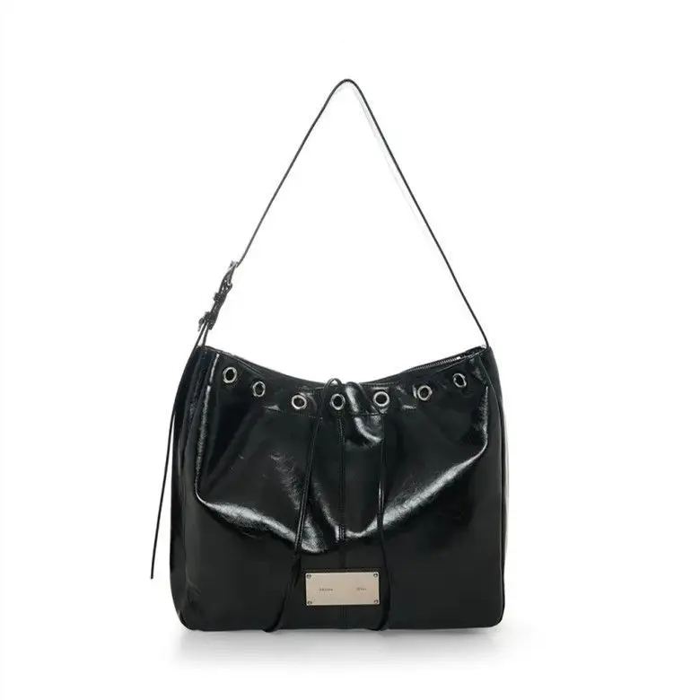 Korean Niche Matin Kim 2025 Autumn Winter New Korean Style Vintage Metal Studs Double Strap Shoulder Tote Bag