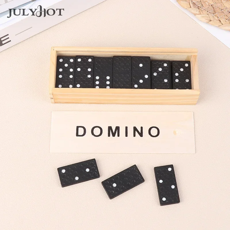 28Pcs/Set Wooden Domino Board Games Travel Funny Table Game Domino Toys Kid Gifts Educational Toys For Children