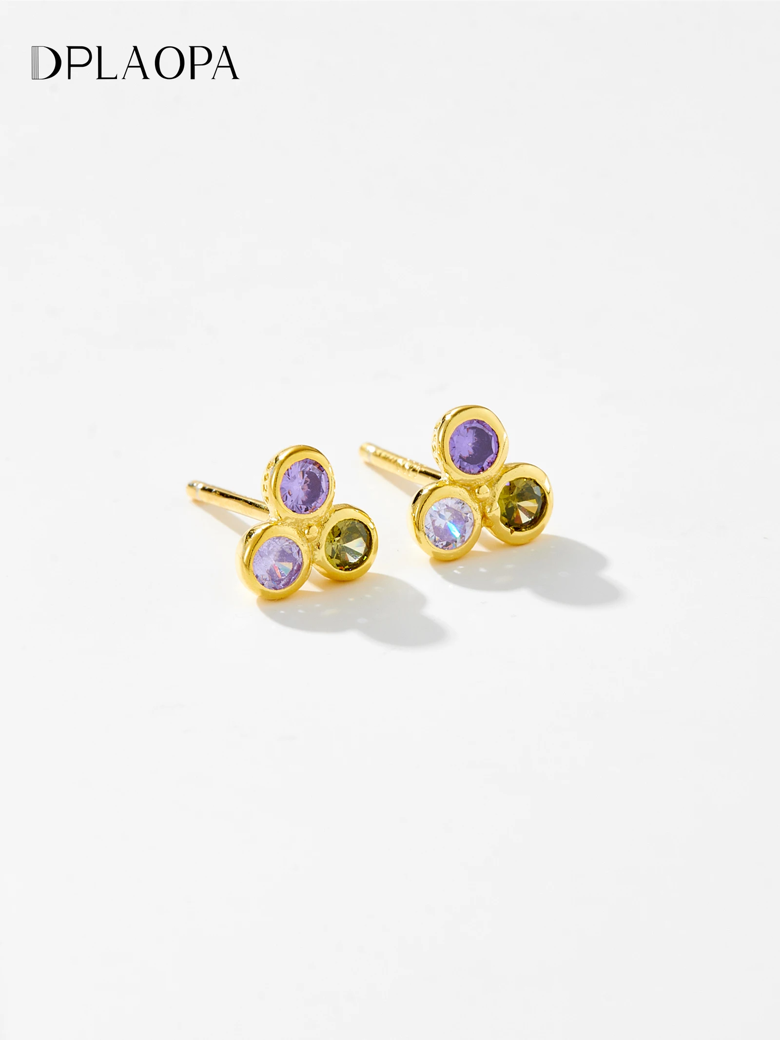 DPLAOPA 925 Sterling Silver Colorful Rainbow 2024 Kolczyki sztyfty Klipsy do przekłuwania Pendientes Kobiety Srebrna biżuteria