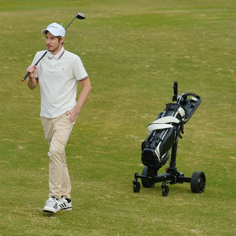 

Long Range Foldable Electric Golf Cart with Remote Control Auto-Follow Chinese Lithium Battery Golf Trolley