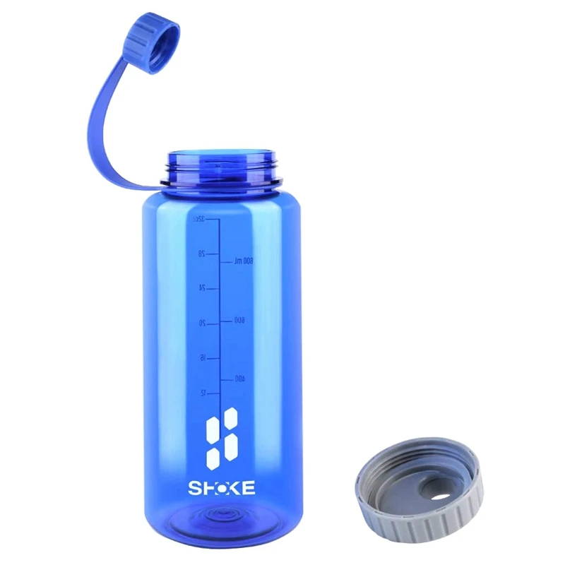 ELOS-SHOKE Sport Water Bottle With Wide Mouth Leak-Proof Plastic 1 Liter Water Bottles Gym Bottle For Sport Outdoor Trave