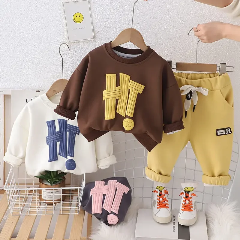 Toddler Children Clothes Suits Spring Kids Girls Boys Sport Clothing Cartoon Bears Kids T Shirt Jeans 2Pcs/Set Infant Costume