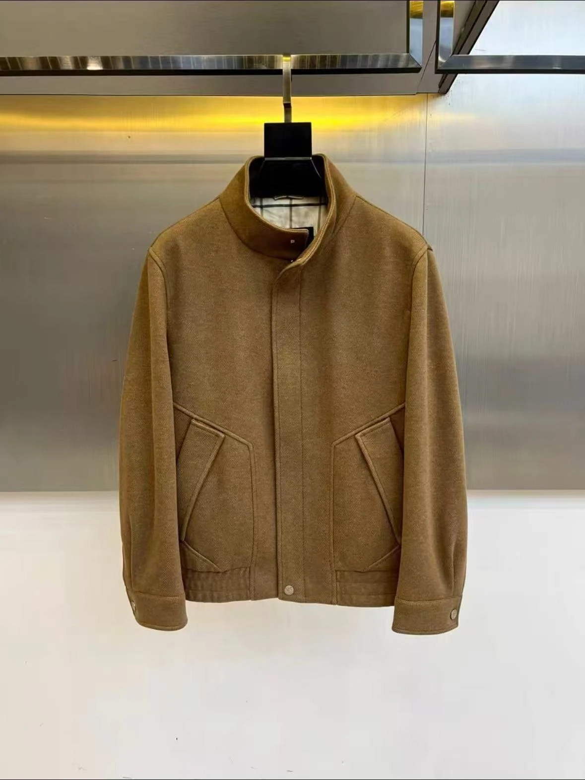 

Простая повседневная куртка из мохера с воротником-стойкой LP 25aw