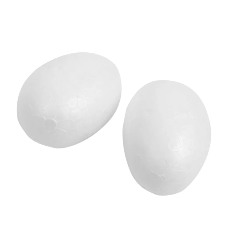 Huevos de poliestireno de 6 Cm, huevo de Pascua blanco decorativo para pintar o pegar, 20 unidades