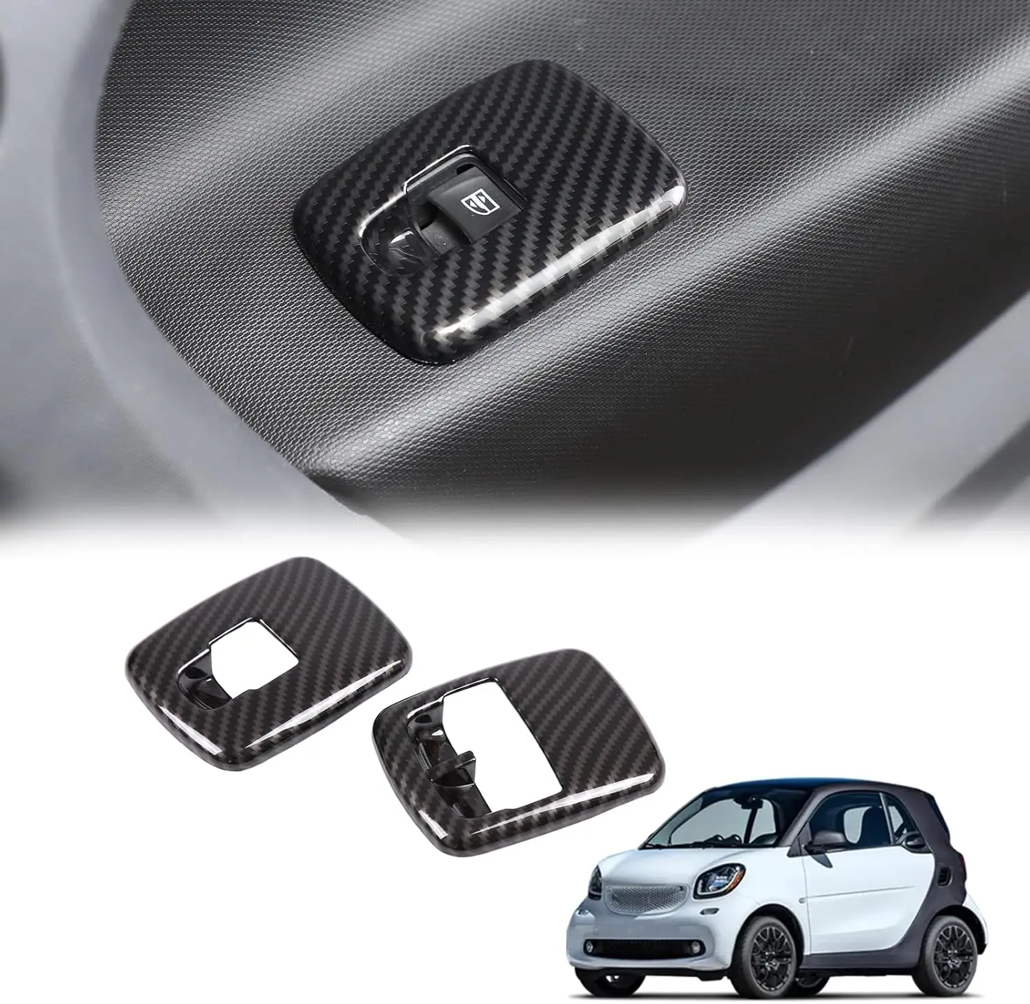 

Car Window Control Switch Panel Decoration Cover For Mercedes Smart 453 Fortwo Forfour 2016-2021 Styling Interior Accessories