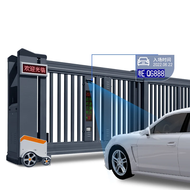 بوابات أوتوماتيكية قابلة للسحب من سبائك الألومنيوم للتحكم عن بعد منتج جديد تطلق بوابة منزلقة للسياج على طراز التأرجح للمدرسة والفندق #2