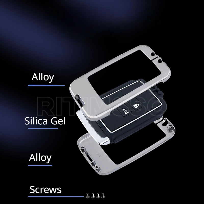 Funda de aleación para llave remota de coche, carcasa para Renault, Koleos, Captur, Megane, Clio, Scenic, Talisman, Arkana, Dacia, Sandero, tarjeta