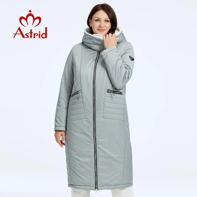 Astrid Women's Winter Jacket 2023 Plus Size Bio Down Jackets Fur Collar Hooded Quilted Cotton Coat Women Parka Female Clothing