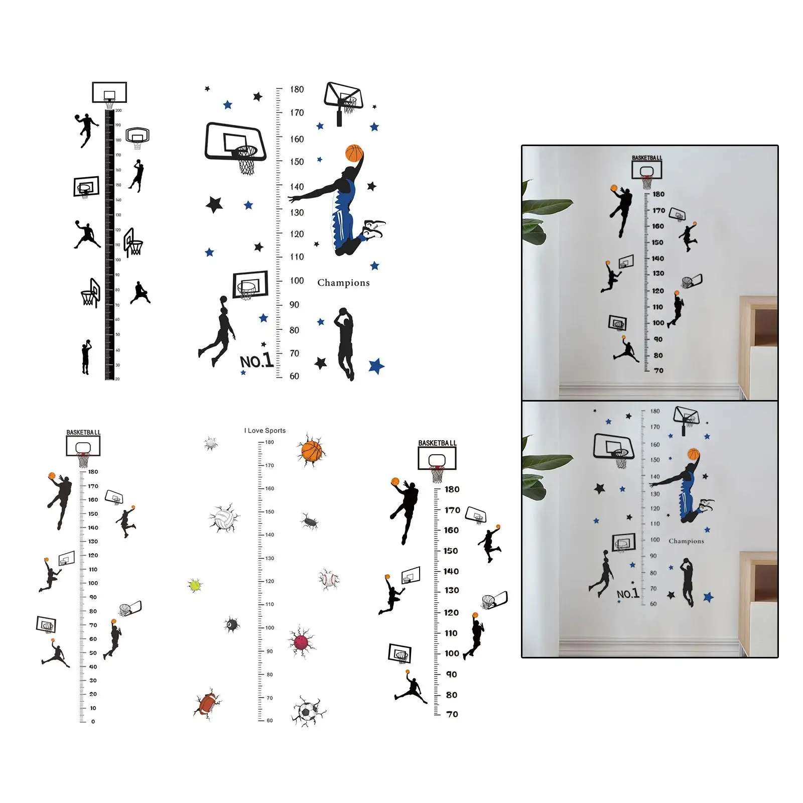 Growth Height Chart Wall Sticker Wall Art Creative Accurate DIY Decoration Wall Decor Wall Sticker for Door Bedroom Play Room