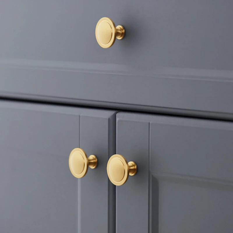 Drawer Cabinet Door Brass Knobs and Handles Single Hole Small Simple Exposed Wardrobe Dresser Light Luxury Handles for Furniture