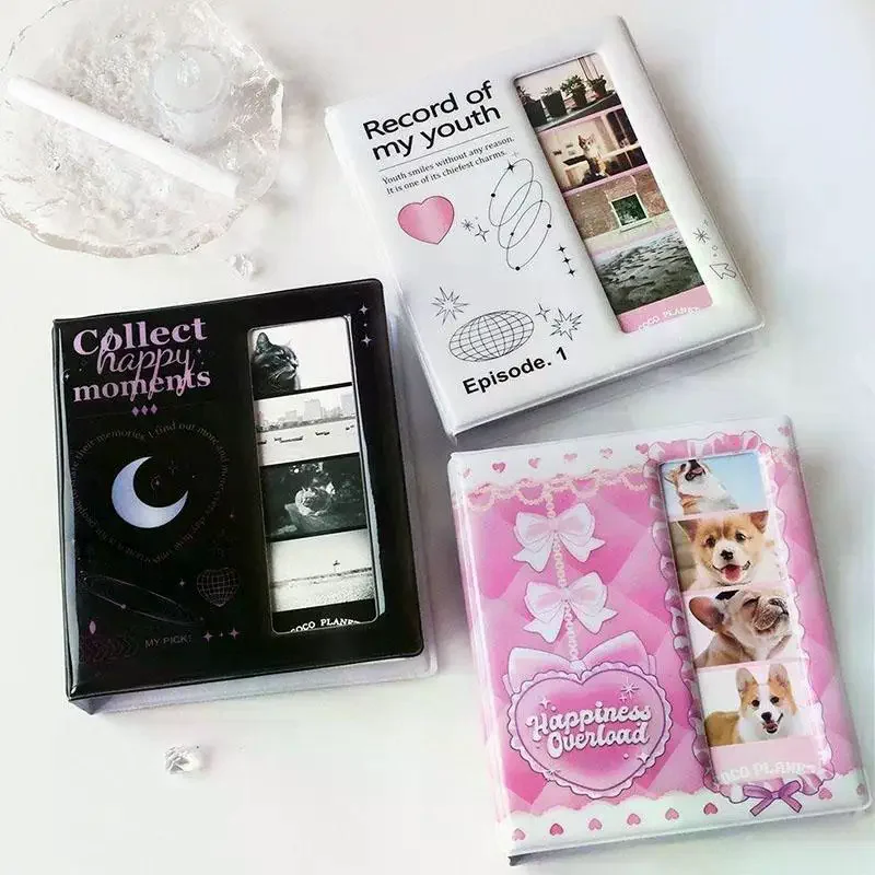 INS Korean Fashion Love Heart Life 4-Grid Album Cute Girls Idol Photo Storage Card Book 3IN Card Holder Gifts