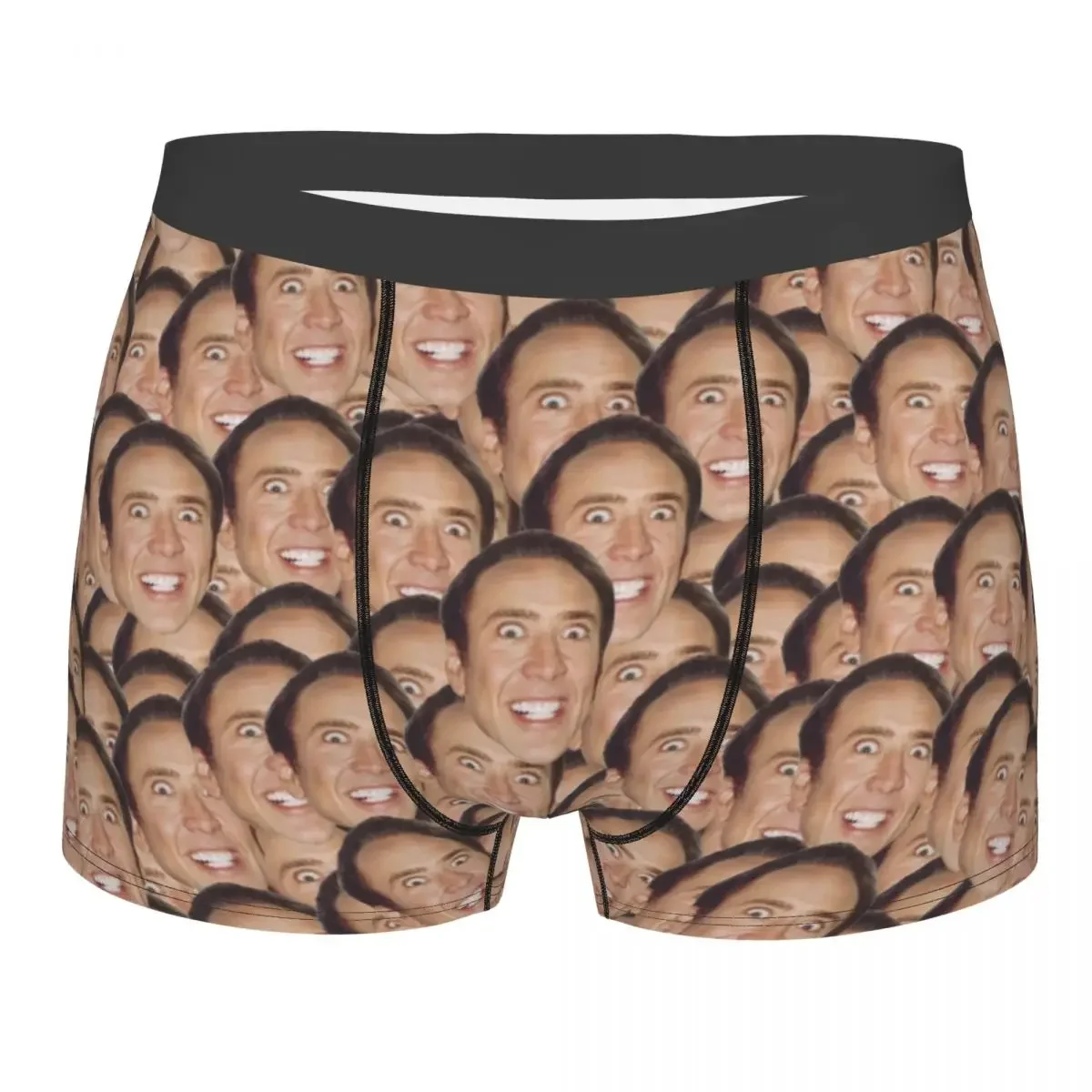 Novelty Boxer Nicolas Cage Meme Shorts Panties Men's Underwear Actor Soft Underpants for Homme Plus Size