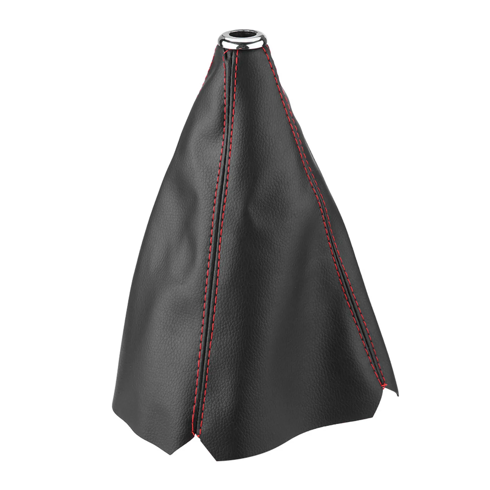 Gear Shift Knob Cover  Bright Black PU Leather Gear Shift Knob Cover Red Stitch Gear Gaiter Boot Cover Gear Gaiter