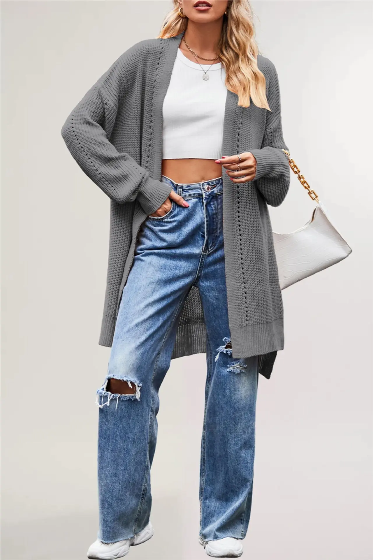 2025 Winter/ Autumn New Style Sweater - Pure Color Loose Knitted Cardigan with Pockets and Outerwear