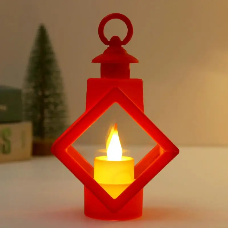 Retro LED Electronic Candle Lamp Glowing Hanging Light Vintage Simulation Candle Light Lamp For Christmas Party Home Table Deco