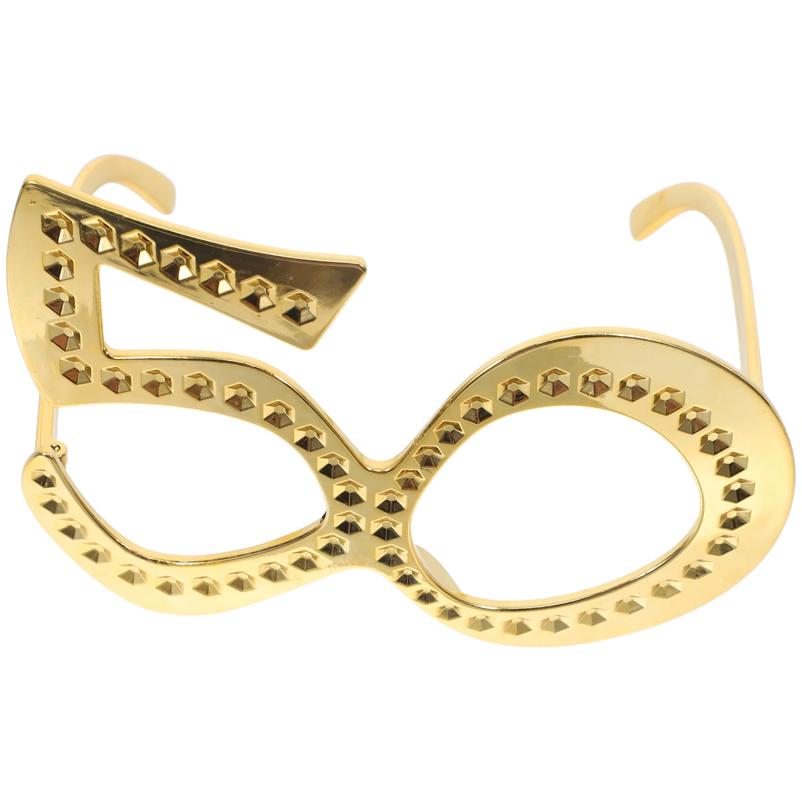 

6Pcs 50th Birthday Glasses Unique Number Shape Eyewear Fun Party Photo Booth Accessories Golden Rhinestone Birthday Party Props