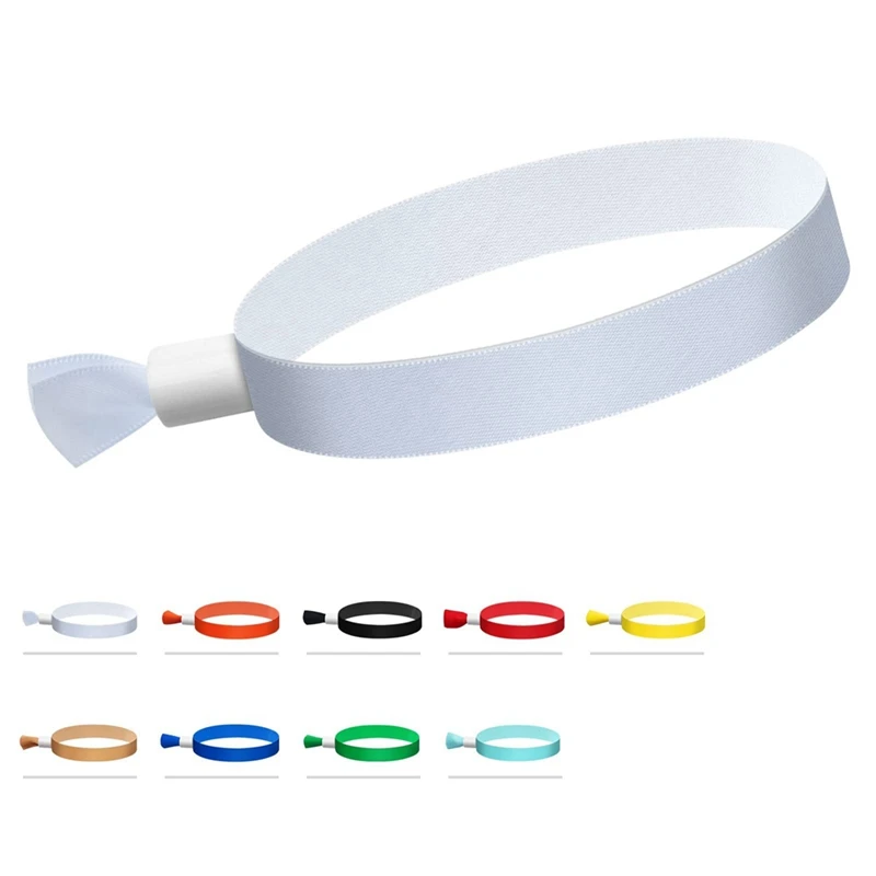 100 Pcs Cloth Event Wristbands Colored Wrist Bands Activity Wristband For Events, For Lightweight Concert Wrist Strap (White)