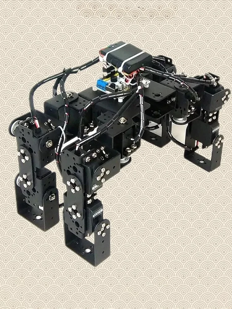 12 DOF Quadruped Robot Dog with Servos Claw Bionic Animal Mechanical Crawler for Education Robot DIY Kit Ps2 Programmable Robot