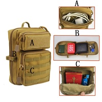 600D Nylon Waist Bag Men Tactical 3P Backpack Mini Multifunction Molle Bag  Wallet Phone Holder Bags Hiking Camping Hunting Bag