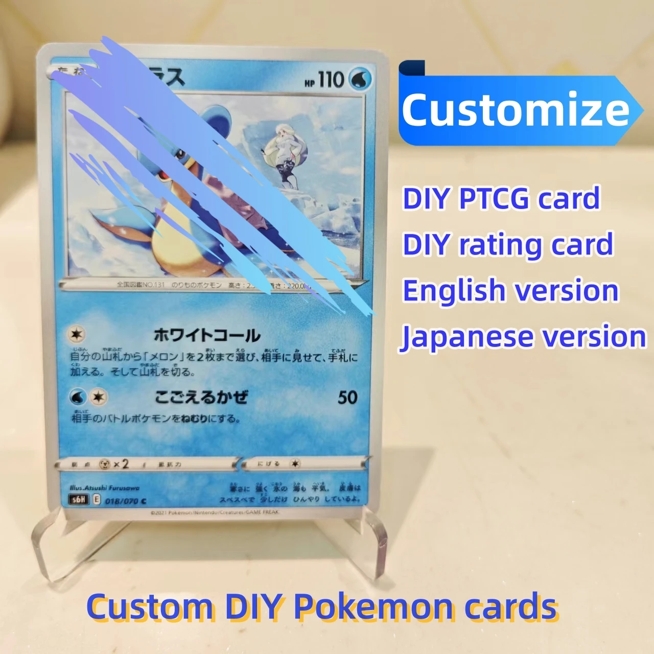 

Custom Anime DIY PTCG Pokemon Flash Card English Version Japanese Version Reprint Card Scarce Card Gift Toy