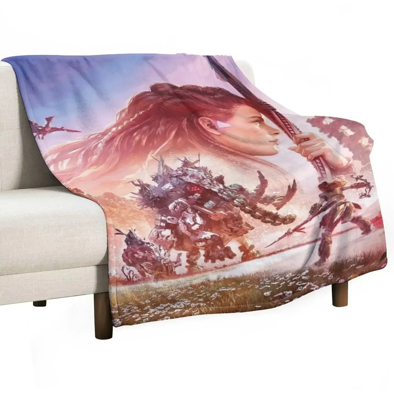 Horizon Forbidden West. No Horizon logo! Throw Blanket Winter beds Decorative Beds Flannel Fabric Blankets