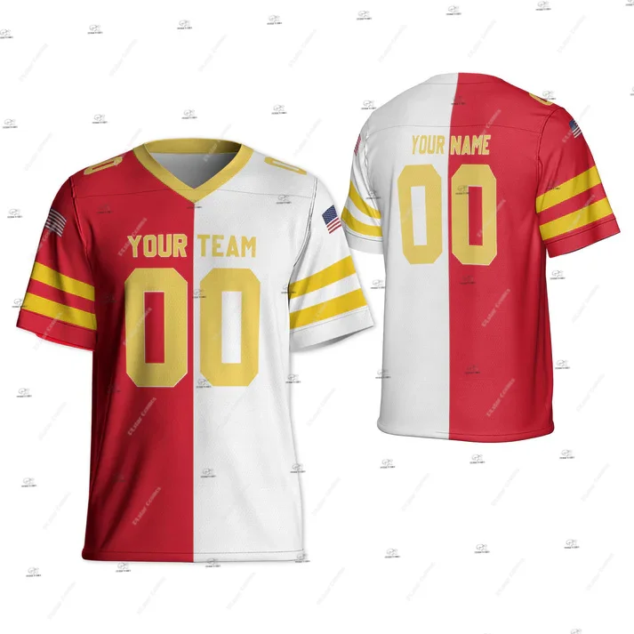 Custom Name Gradient Multicolour Soccer Team Clothes Football Jersey V-Neck T-Shirts Vintage Retro 3DPrint Summer Short Sleeve W