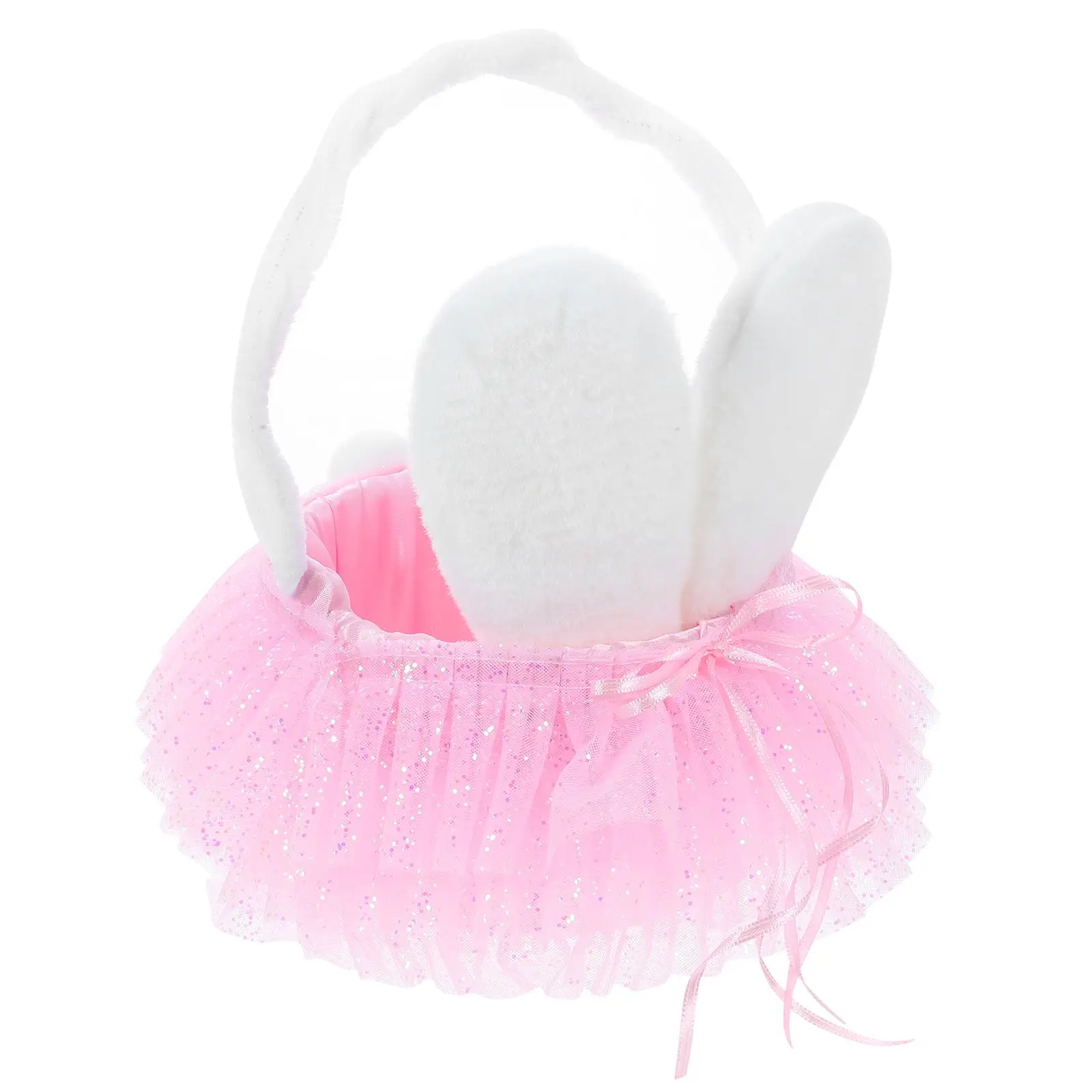 

Easter Bunny Flower Basket Rabbit Ears Handled Woven Storage Pink 5854 Toys Treats Basket With Handle Little Child