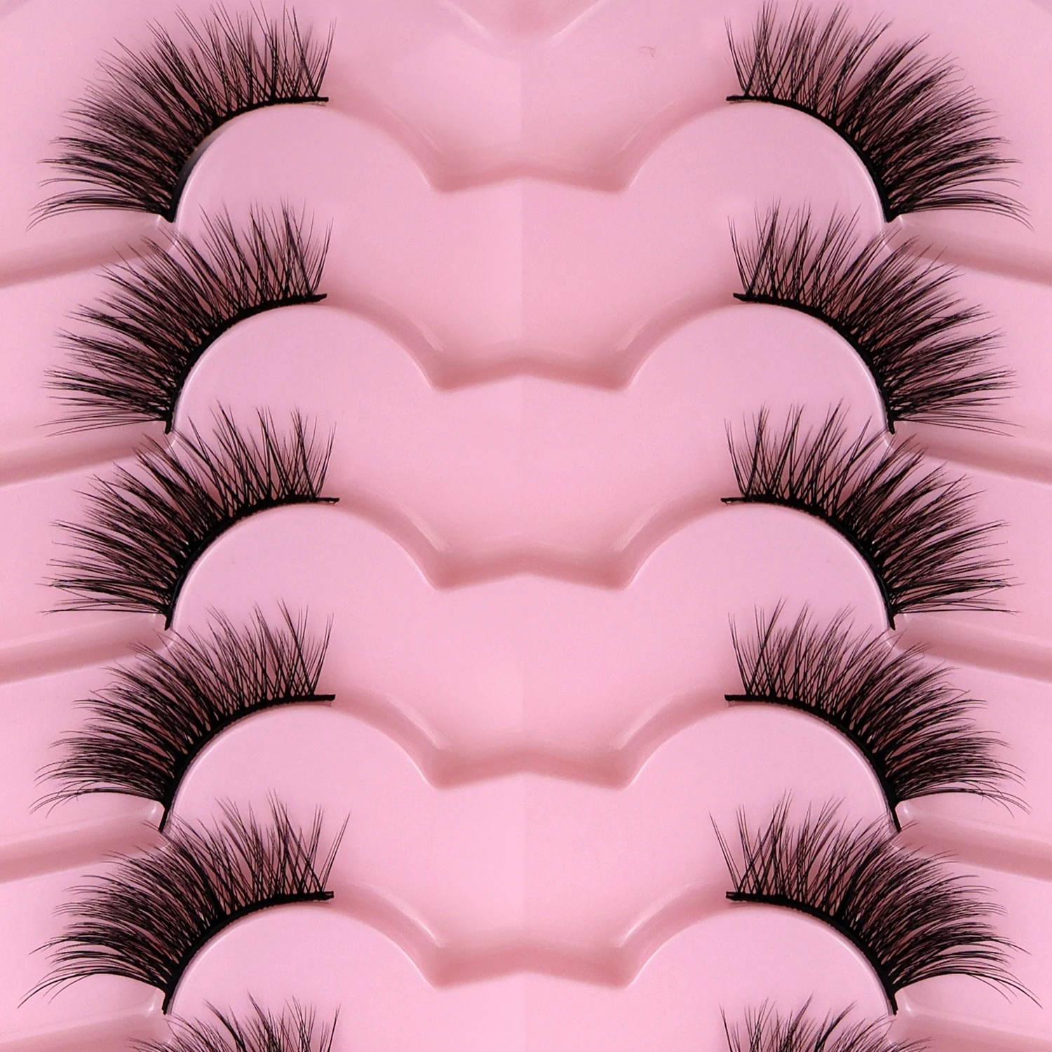 7 Pairs Of 3D Cross Natural Fluffy False Eyelashes, Soft And Lightweight Faux Mink Eyelashes