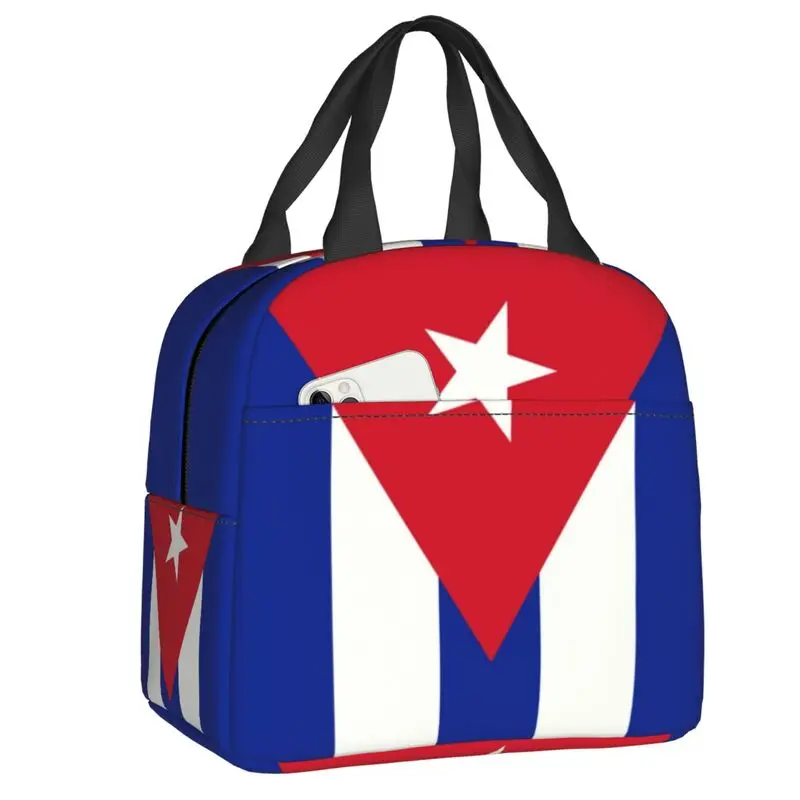 Flag Of Cuba Insulated Lunch Bag for Women Waterproof Cuban Patriotic Cooler Thermal Lunch Tote Beach Camping Travel