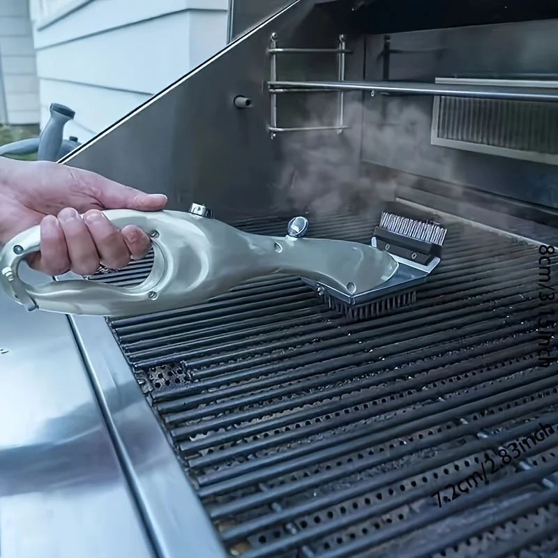 Cepillo de limpieza a vapor para exteriores para parrillas de barbacoa, adecuado para raspadores de carbón, accesorios de gas, herramientas de cocina