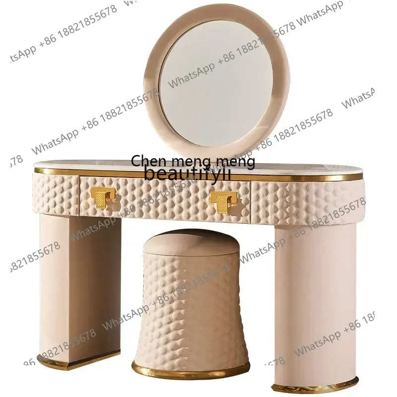 

cc182R11 Light Luxury Dresser Modern Minimalist Leather Marble Makeup Table Large and Small Apartment Type High-End Designer Fu