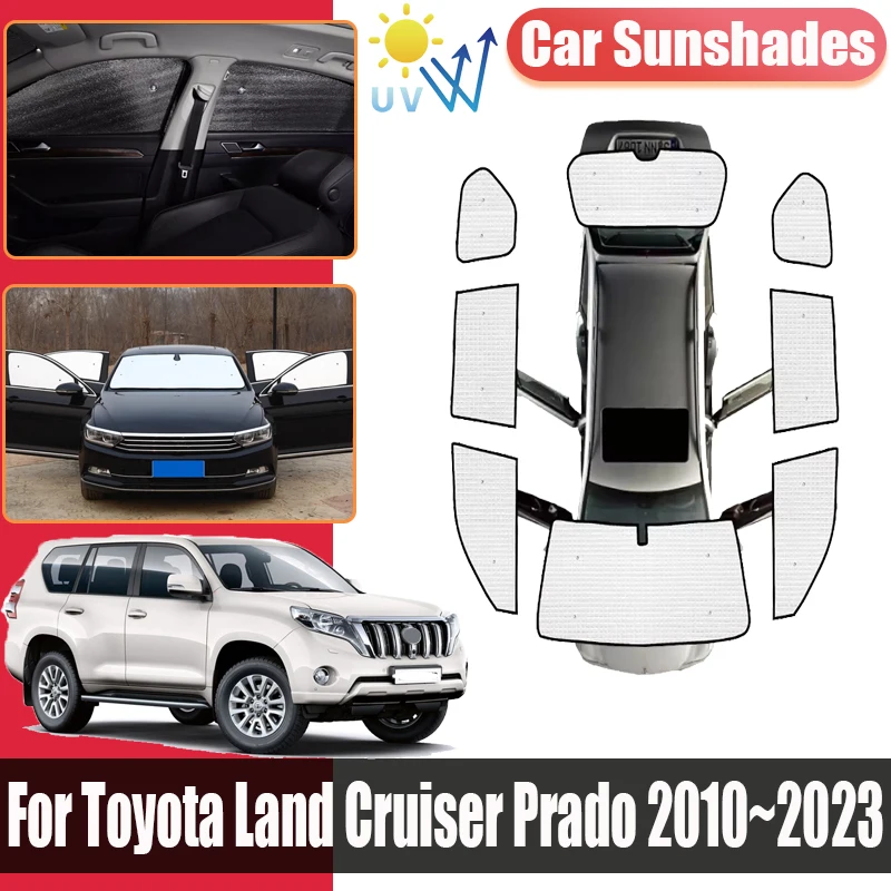 

Солнцезащитный козырек с полным покрытием для Toyota Land Cruiser Prado J150 FJ150 LC150 2010-2023, автомобильные солнцезащитные козырьки, блоки конфиденциальности, козырьки, аксессуары