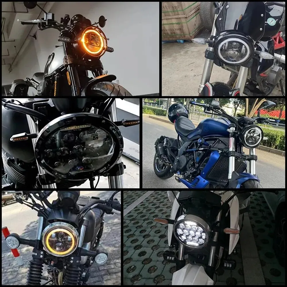 Motorrad Auto h4 7 Zoll LED-Scheinwerfer für Harley Street Glide Softail Yamaha Honda Scheinwerfer für Jeep JK TJ Lada Offroad 4x4 Uaz