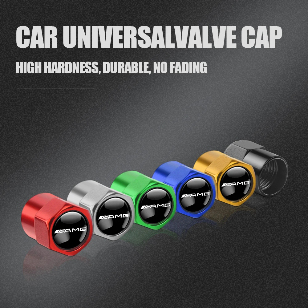 4pcs Car Wheel Tire Valve Caps Stem Case With Logo Auto Styling For Mercedes benz W204 W205 Amg Smart Fortwo 451 W203 W202 Gla