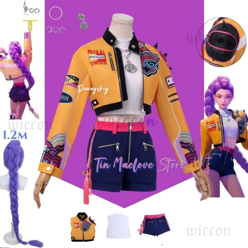 

2025 Demon Huntrix Rumi Cosplay KPOP Girls Group Stage Hunters Cosplay Colorful Uniform Halloween Party Sexy Outfit for Woman