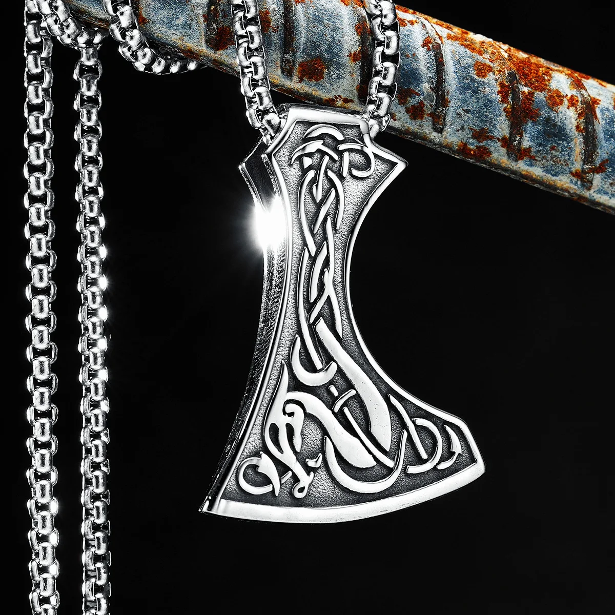 Viking-男性用のステンレス鋼のネックレスとペンダント,いくつか