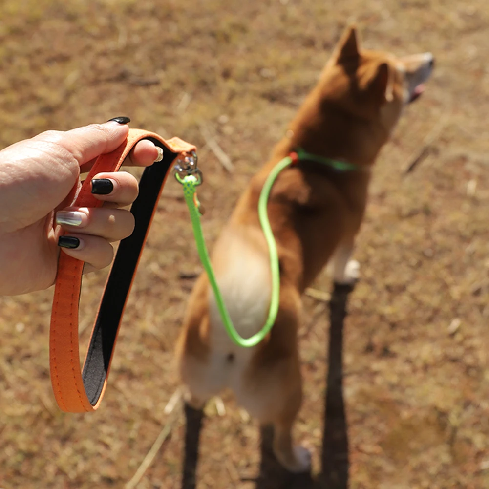 1pcs Strong Dog Leash Sturdy Metal Ring Training Walking Traction Rope With Double Limit Buckle Pet Dog Supplies