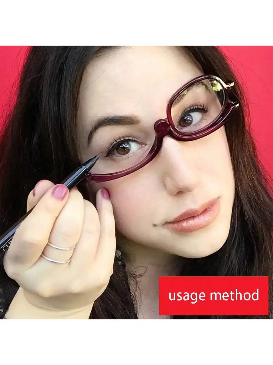 Lunettes de maquillage grossissantes, 1 pièce, pour femmes, offrant des options de grossissement, pièce unique rotative à 180 degrés