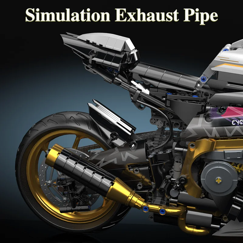 2025 New 1:5 Mechanical Motorcycle Desktop Decorations 2000+PCS Racing Car Building Block Model Kid Toys Christmas Birthday Gift