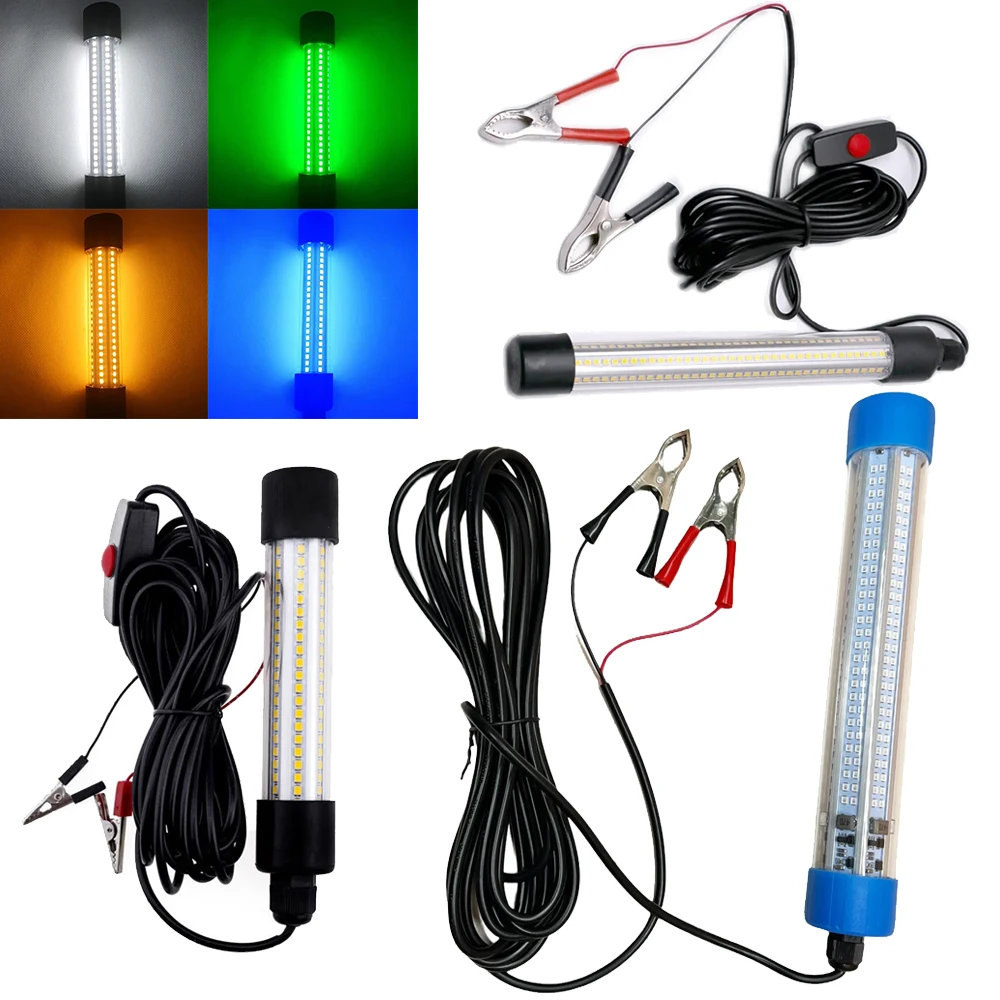 20W 30W 50W IP68 LED Fishing Tool With 5M Cord Lures Saltwater Fish Bait Warm White 24V Underwater Light Fishfinder Deeper